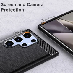 Samsung Galaxy S24 Ultra - Carbon Case Hülle, stoßfest