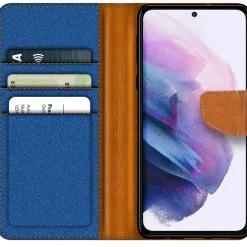 Samsung Galaxy S23 Ultra - Jeanslook Klapphülle mit Kartenfach