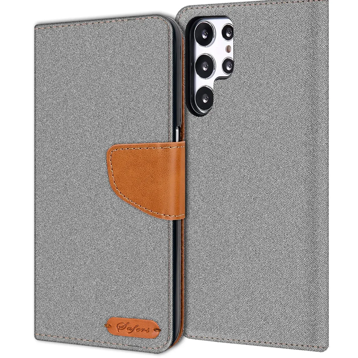 Samsung Galaxy S22 Ultra - Jeanslook Klapphülle mit Kartenfach