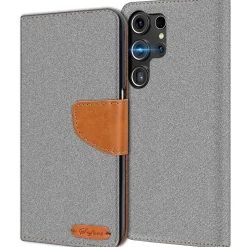 Samsung Galaxy S24 Ultra - Jeanslook Klapphülle mit Kartenfach