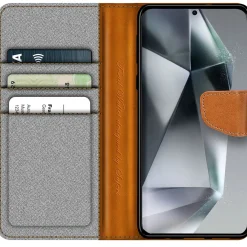 Samsung Galaxy S24 Ultra - Jeanslook Klapphülle mit Kartenfach