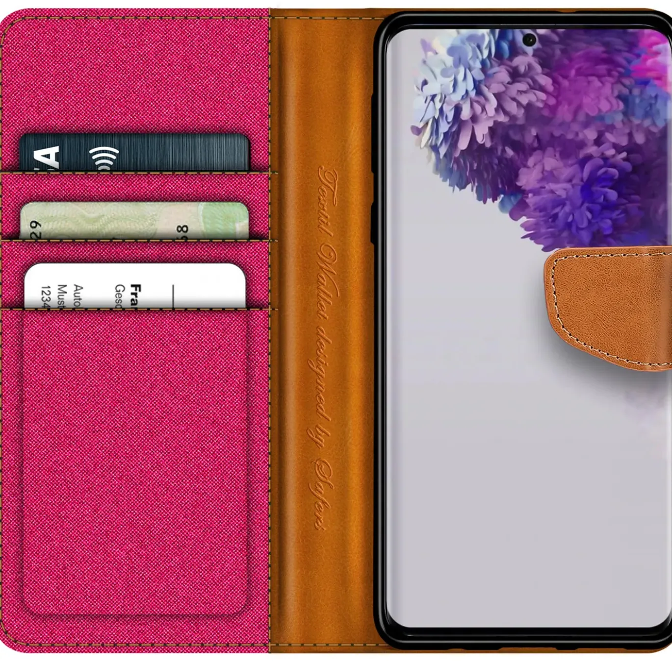 Samsung Galaxy S20 Ultra - Jeanslook Klapphülle mit Kartenfach
