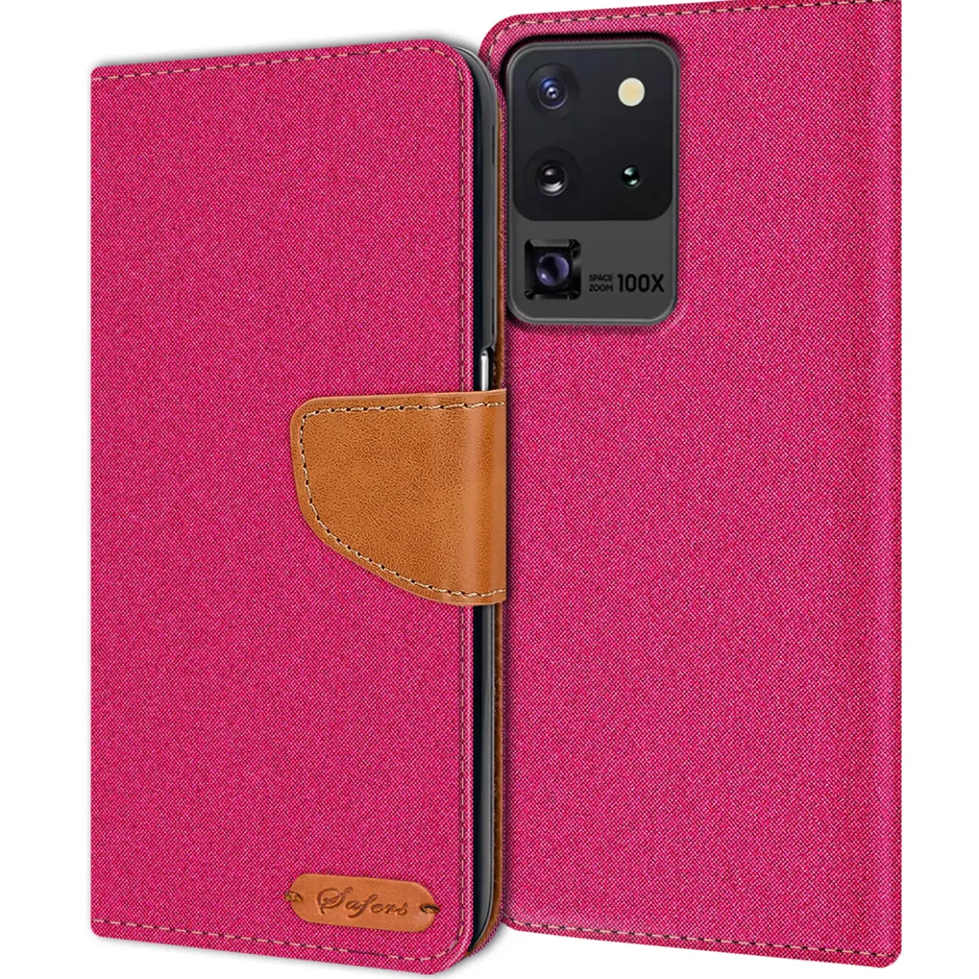 Samsung Galaxy S20 Ultra - Jeanslook Klapphülle mit Kartenfach