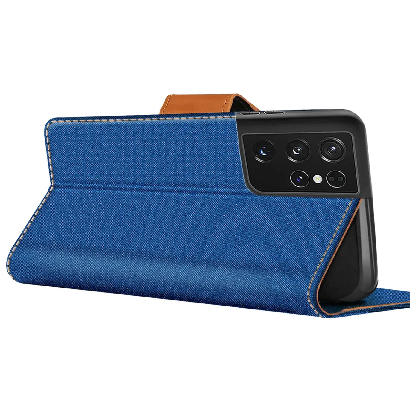 Samsung Galaxy S21 Ultra - Jeanslook Klapphülle mit Kartenfach