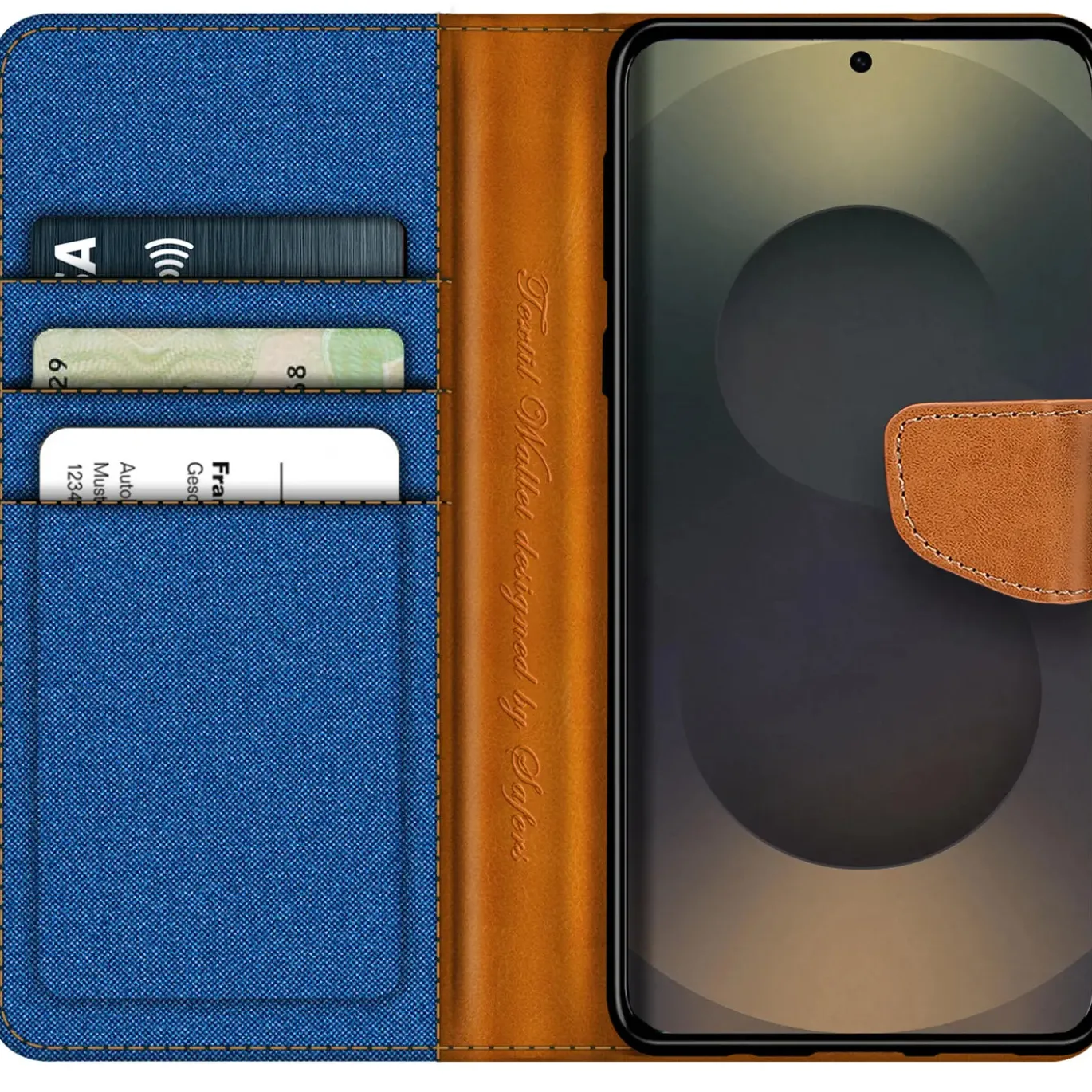 Samsung Galaxy S25 Ultra - Jeanslook Klapphülle mit Kartenfach