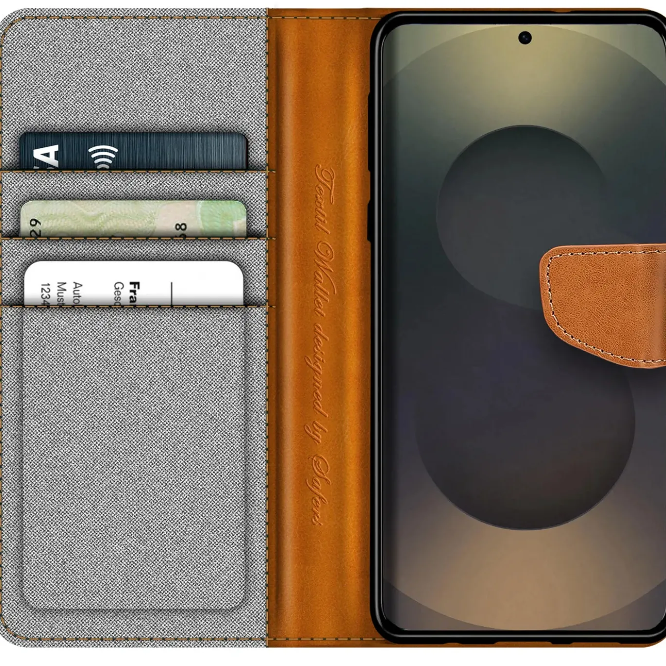 Samsung Galaxy S25 Ultra - Jeanslook Klapphülle mit Kartenfach