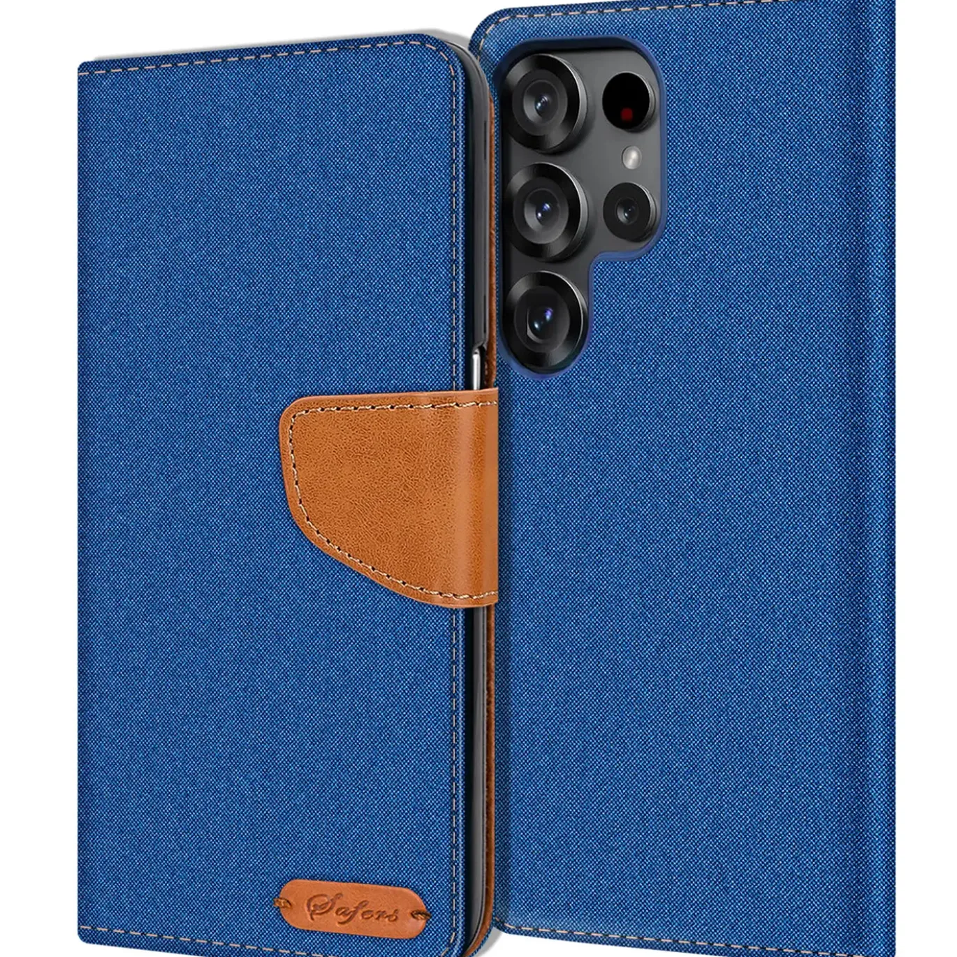 Samsung Galaxy S25 Ultra - Jeanslook Klapphülle mit Kartenfach