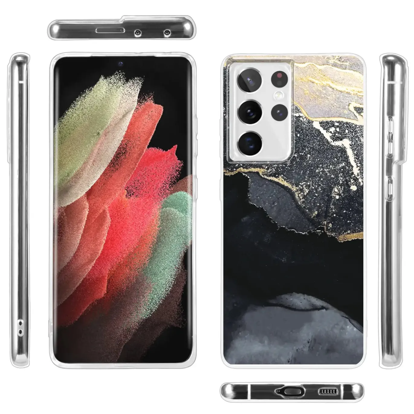 Samsung Galaxy S21 Ultra - Marmor & Sand Design Hülle