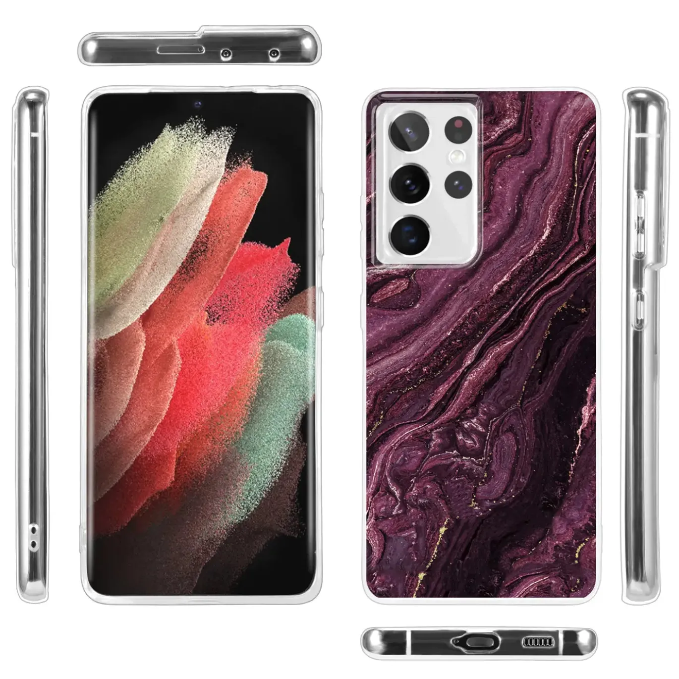 Samsung Galaxy S21 Ultra - Marmor & Sand Design Hülle