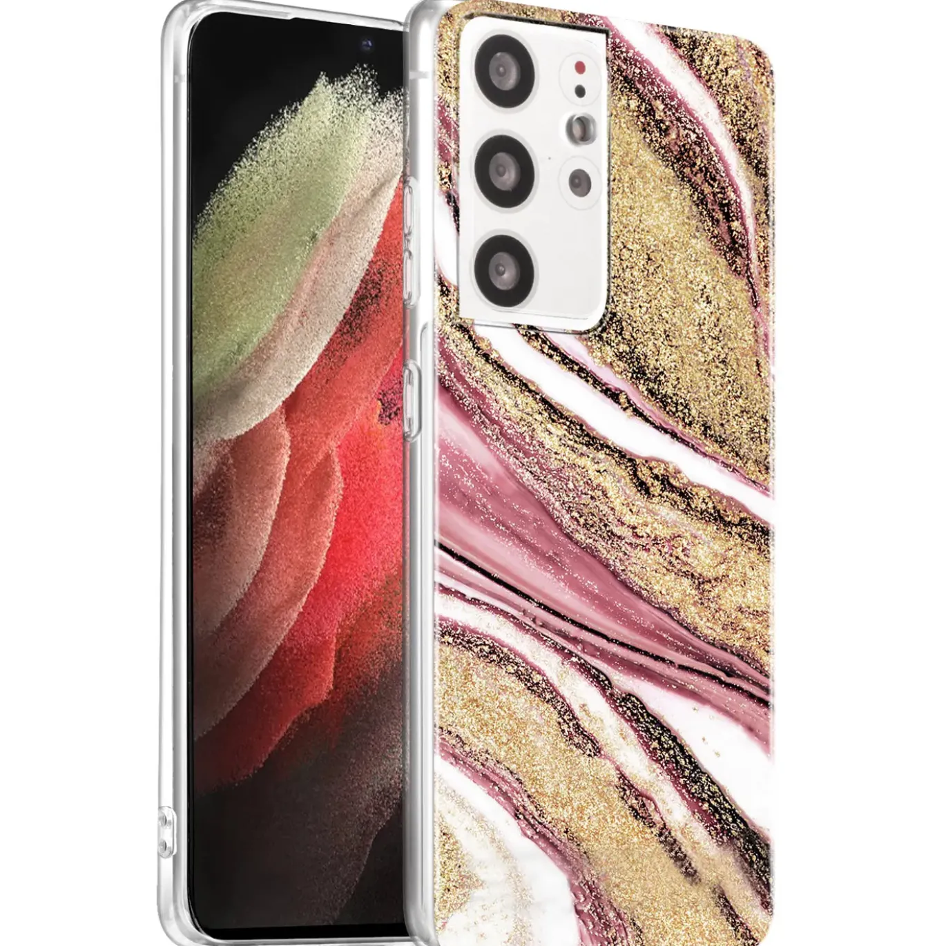 Samsung Galaxy S21 Ultra - Marmor & Sand Design Hülle
