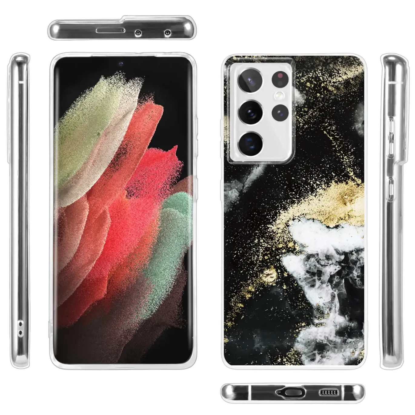 Samsung Galaxy S21 Ultra - Marmor & Sand Design Hülle