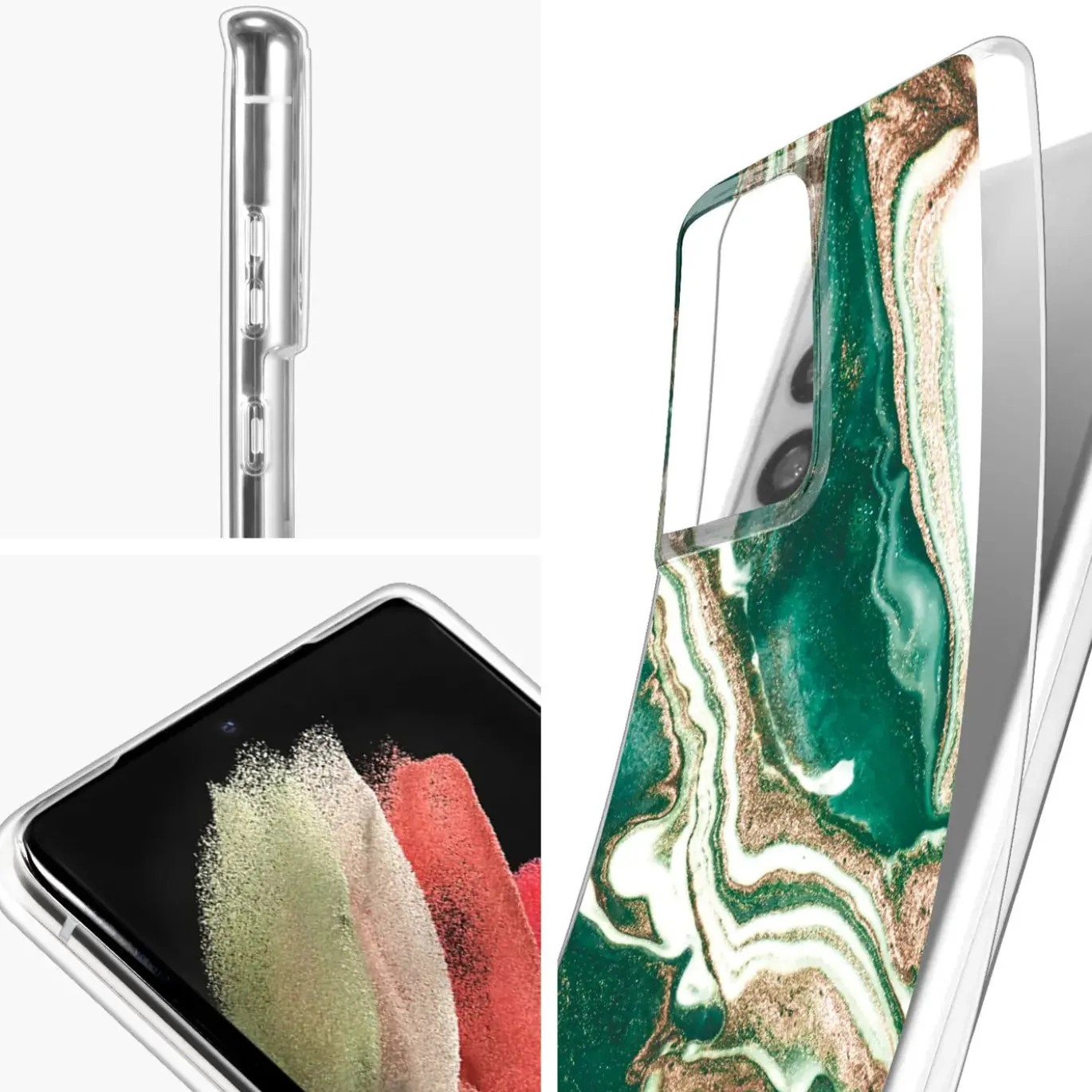 Samsung Galaxy S21 Ultra - Marmor & Sand Design Hülle