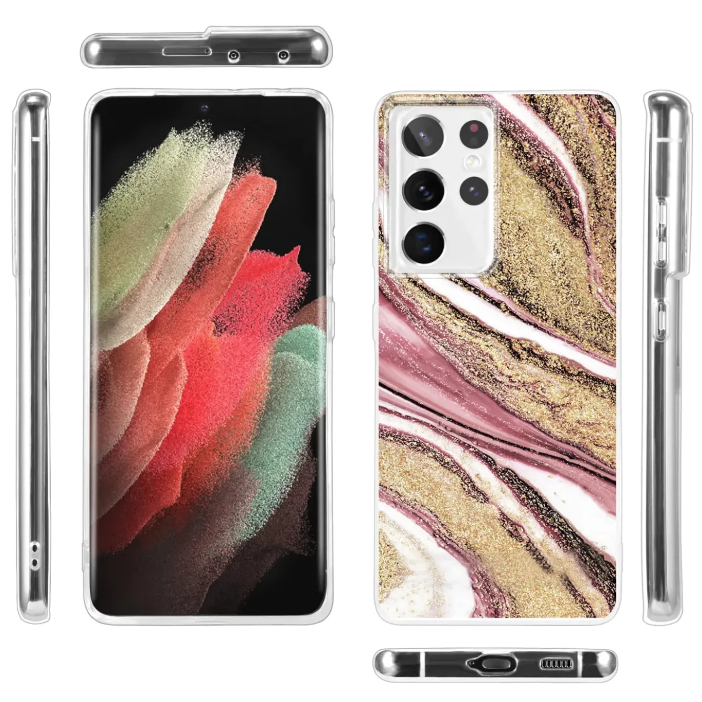 Samsung Galaxy S21 Ultra - Marmor & Sand Design Hülle