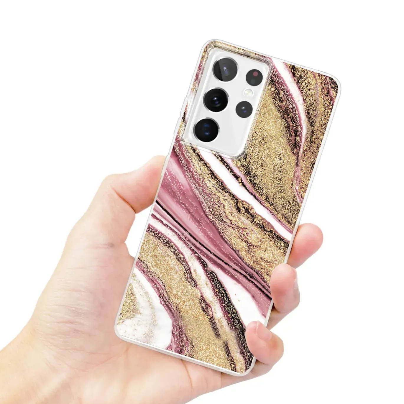 Samsung Galaxy S21 Ultra - Marmor & Sand Design Hülle