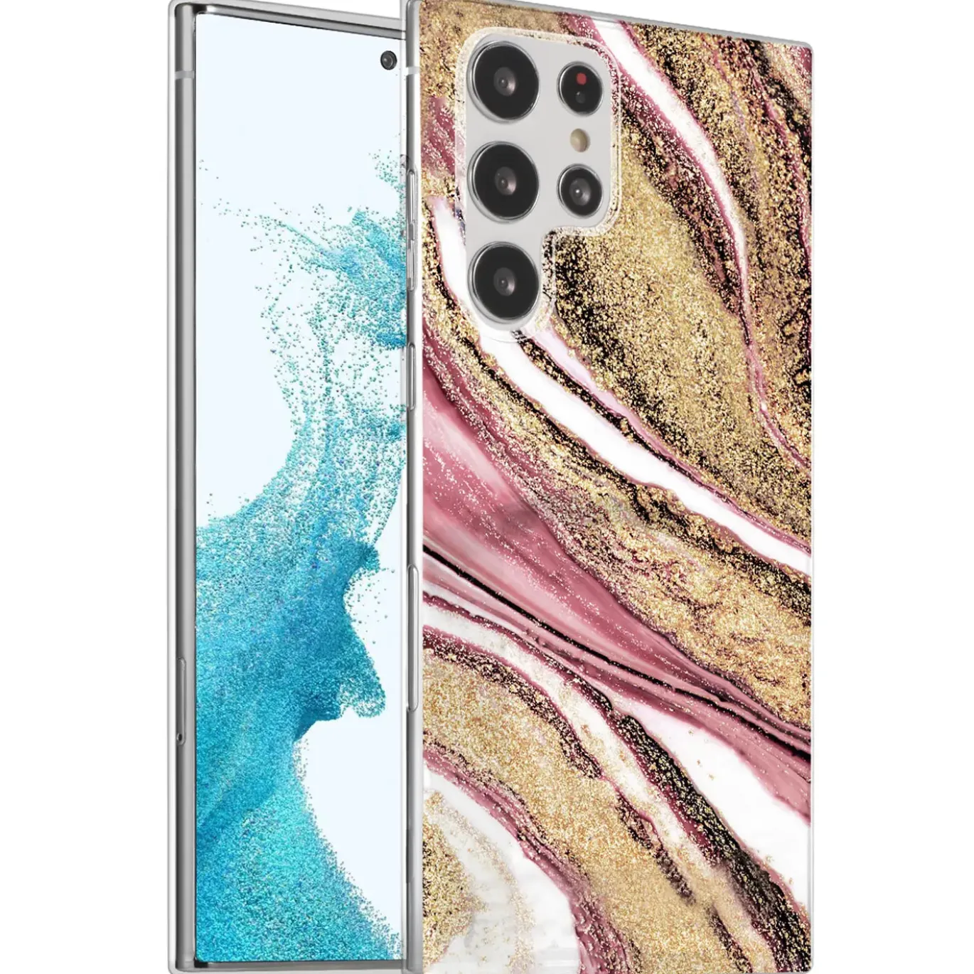 Samsung Galaxy S22 Ultra - Marmor & Sand Design Hülle