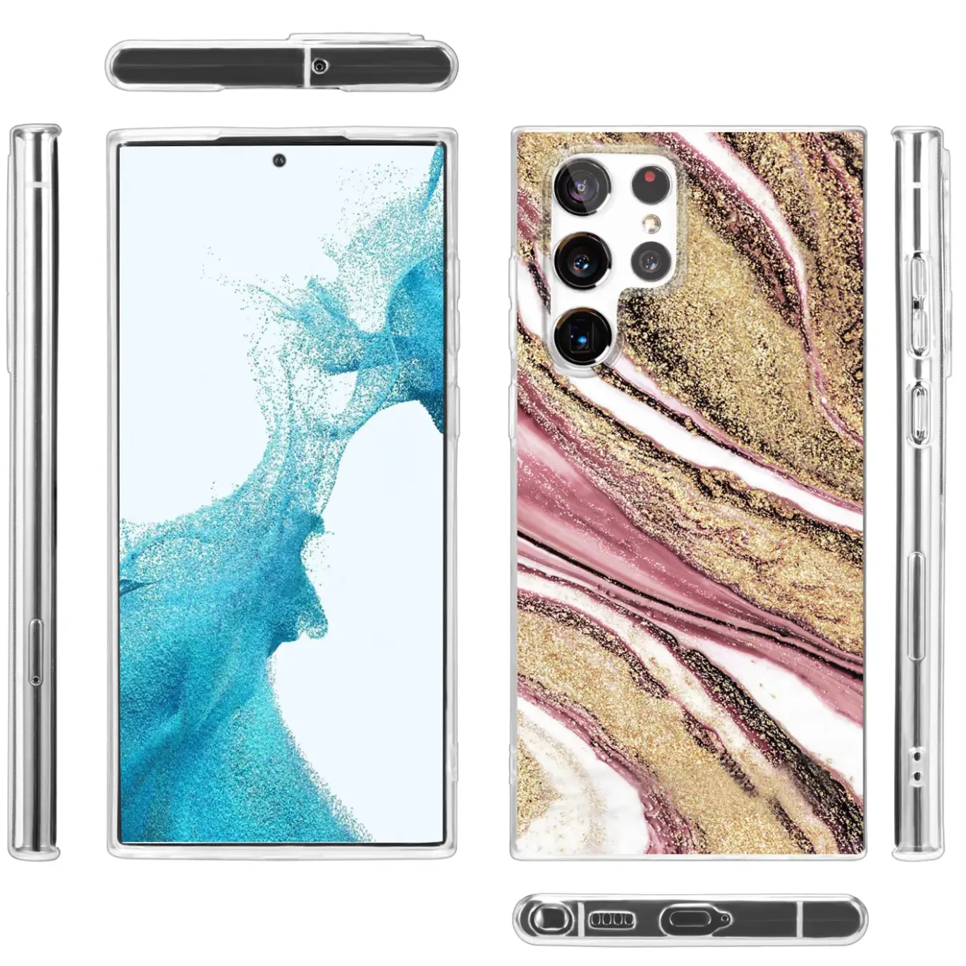 Samsung Galaxy S22 Ultra - Marmor & Sand Design Hülle