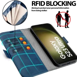 Samsung Galaxy S23 Ultra - Robuste Klapphülle mit RFID Block