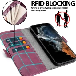 Samsung Galaxy S22 Ultra - Robuste Klapphülle mit RFID Block