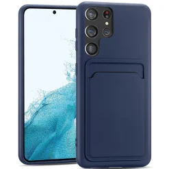 Samsung Galaxy S22 Ultra - Silikonhülle mit Kartenfach & Kameraschutz