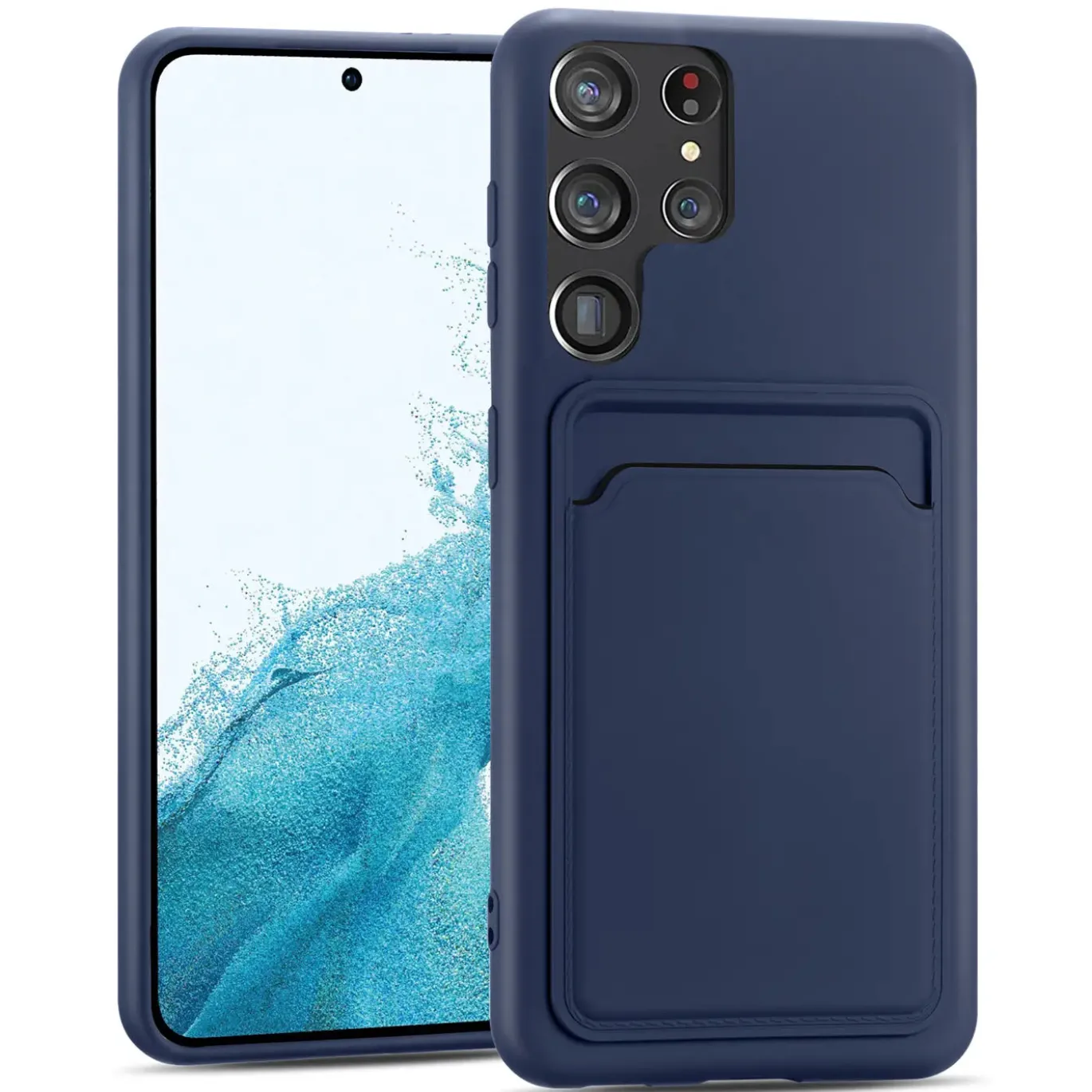 Samsung Galaxy S22 Ultra - Silikonhülle mit Kartenfach & Kameraschutz