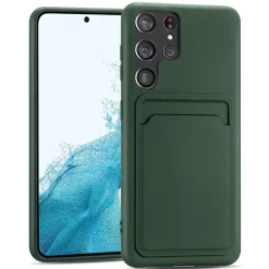 Samsung Galaxy S22 Ultra - Silikonhülle mit Kartenfach & Kameraschutz