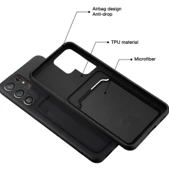 Samsung Galaxy S22 Ultra - Silikonhülle mit Kartenfach & Kameraschutz