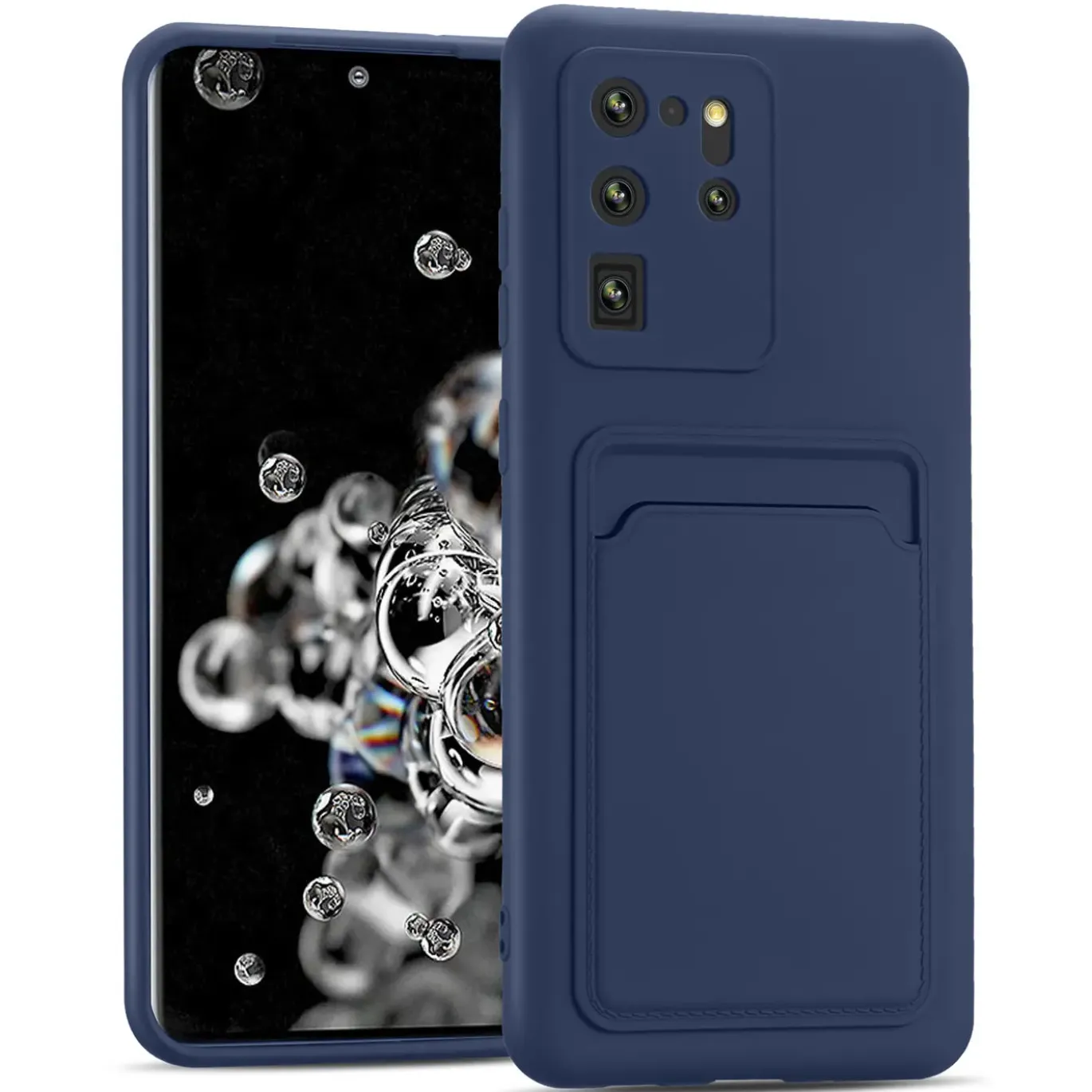 Samsung Galaxy S20 Ultra - Silikonhülle mit Kartenfach & Kameraschutz