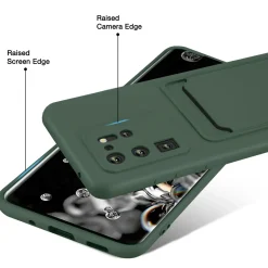 Samsung Galaxy S20 Ultra - Silikonhülle mit Kartenfach & Kameraschutz