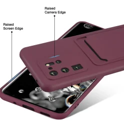 Samsung Galaxy S20 Ultra - Silikonhülle mit Kartenfach & Kameraschutz