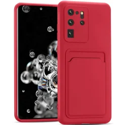 Samsung Galaxy S20 Ultra - Silikonhülle mit Kartenfach & Kameraschutz