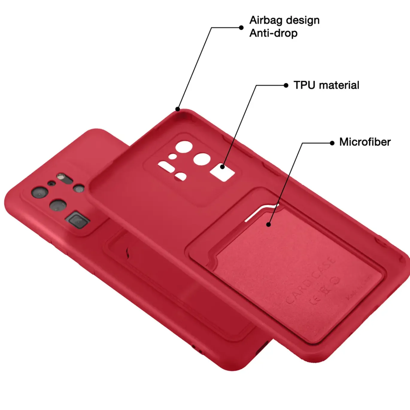 Samsung Galaxy S20 Ultra - Silikonhülle mit Kartenfach & Kameraschutz