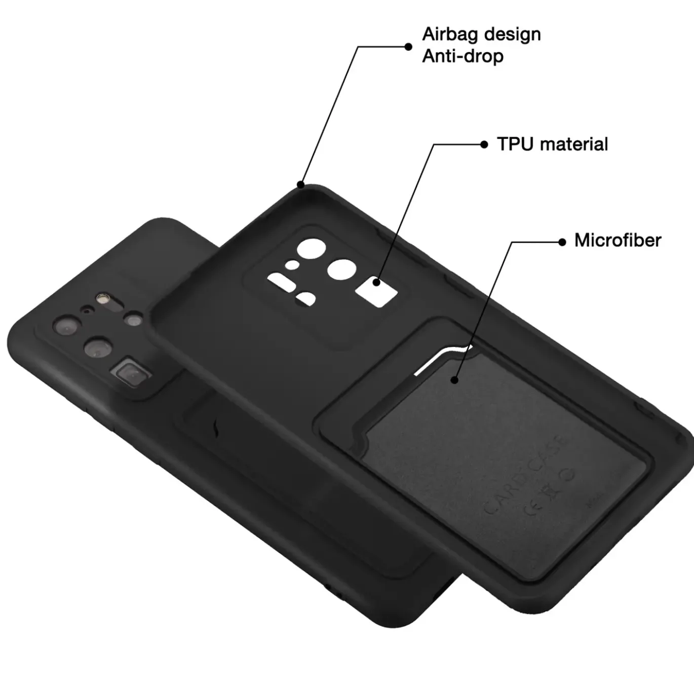 Samsung Galaxy S20 Ultra - Silikonhülle mit Kartenfach & Kameraschutz
