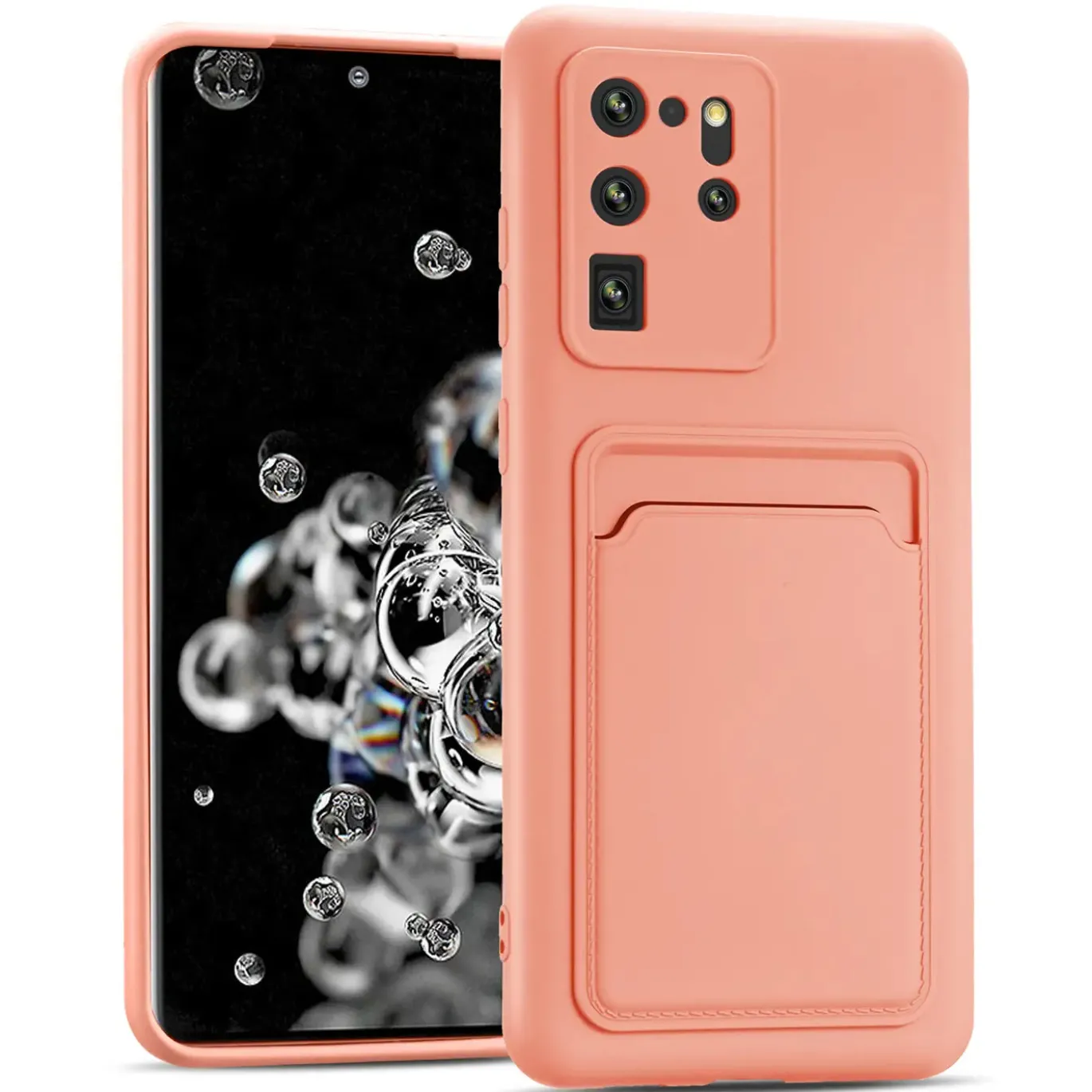 Samsung Galaxy S20 Ultra - Silikonhülle mit Kartenfach & Kameraschutz