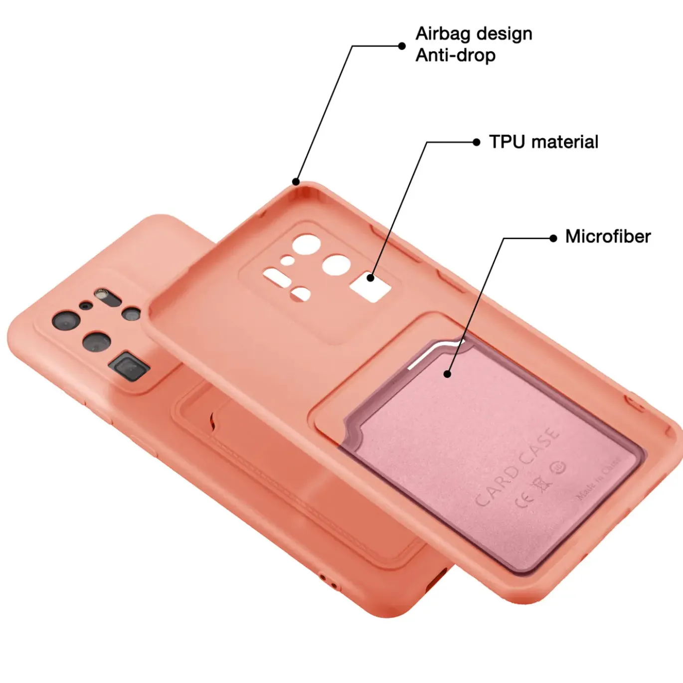 Samsung Galaxy S20 Ultra - Silikonhülle mit Kartenfach & Kameraschutz