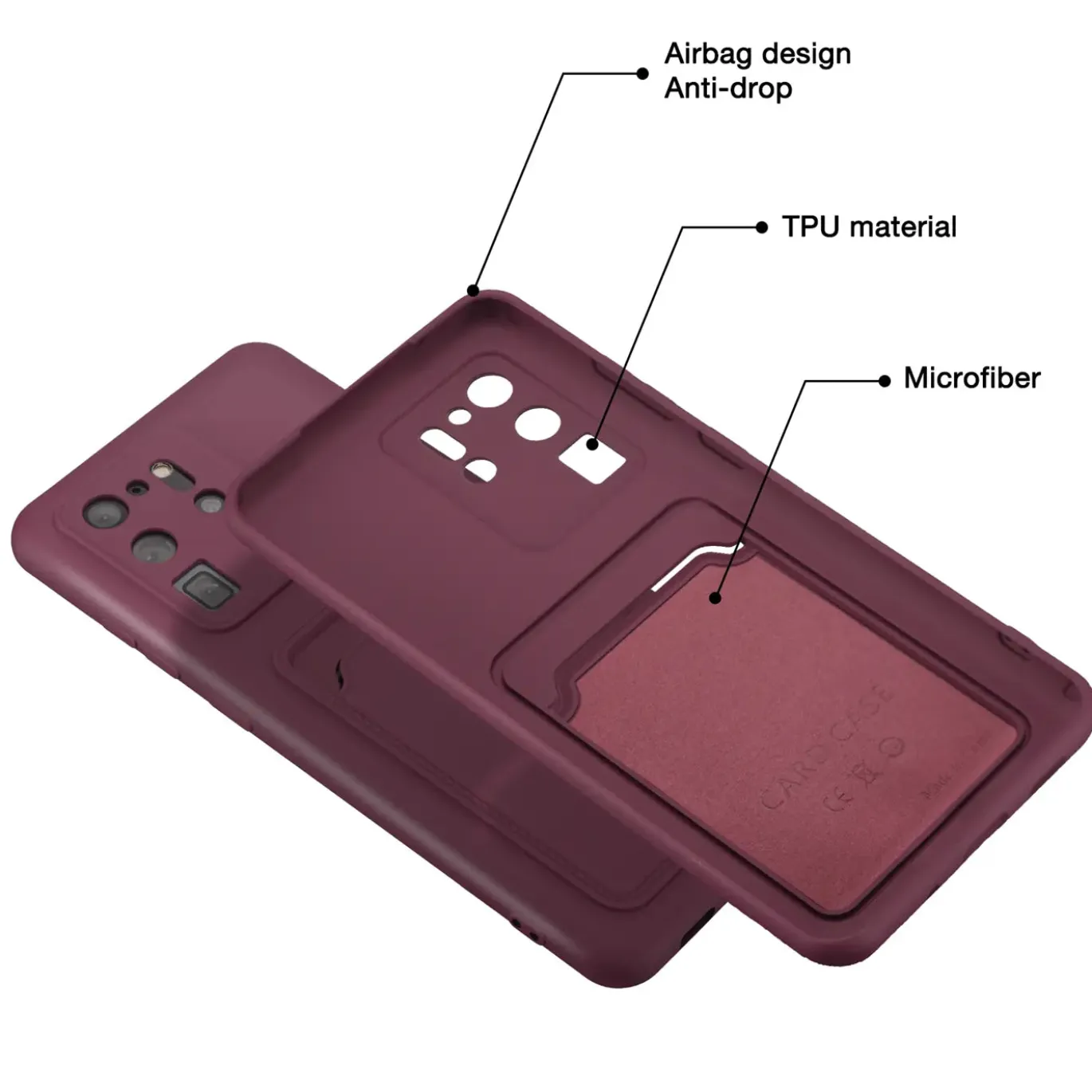 Samsung Galaxy S20 Ultra - Silikonhülle mit Kartenfach & Kameraschutz