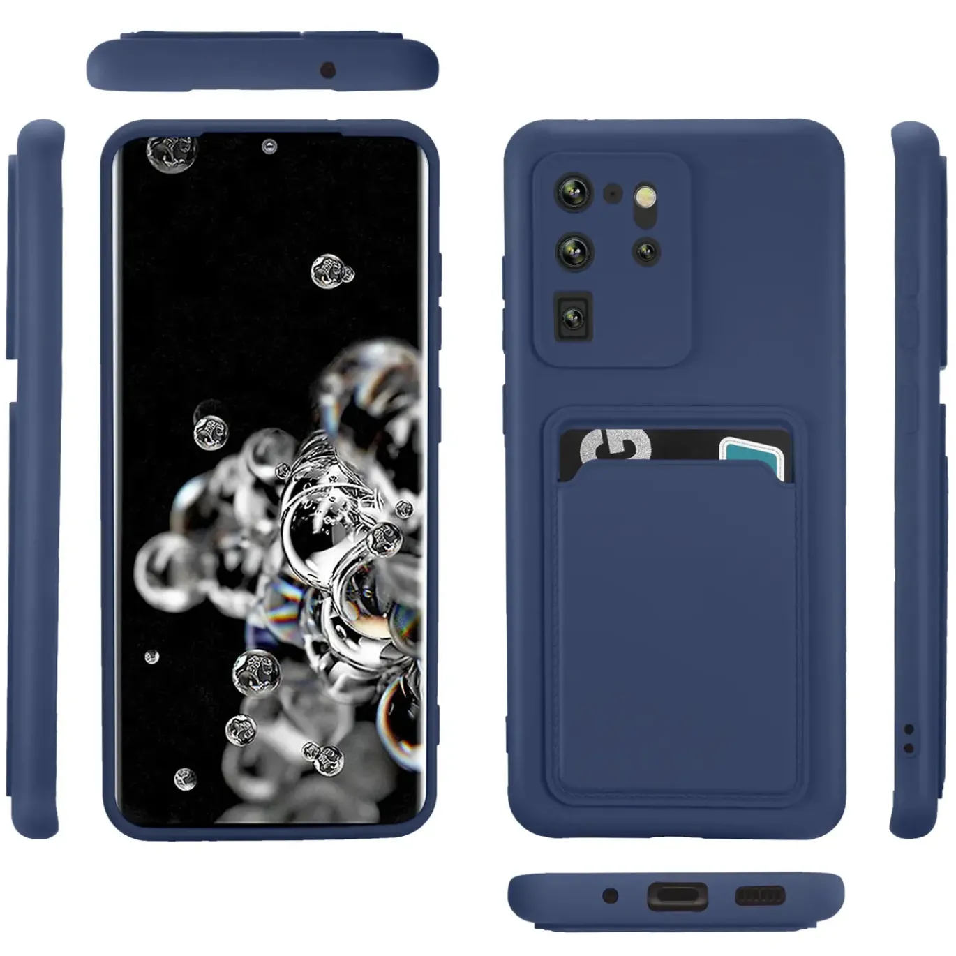 Samsung Galaxy S20 Ultra - Silikonhülle mit Kartenfach & Kameraschutz