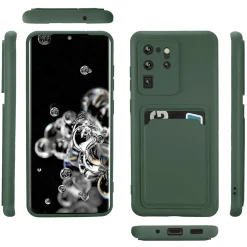 Samsung Galaxy S20 Ultra - Silikonhülle mit Kartenfach & Kameraschutz