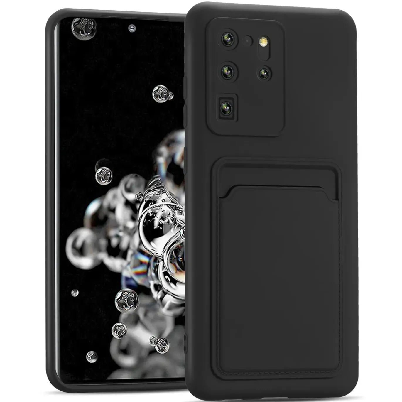 Samsung Galaxy S20 Ultra - Silikonhülle mit Kartenfach & Kameraschutz