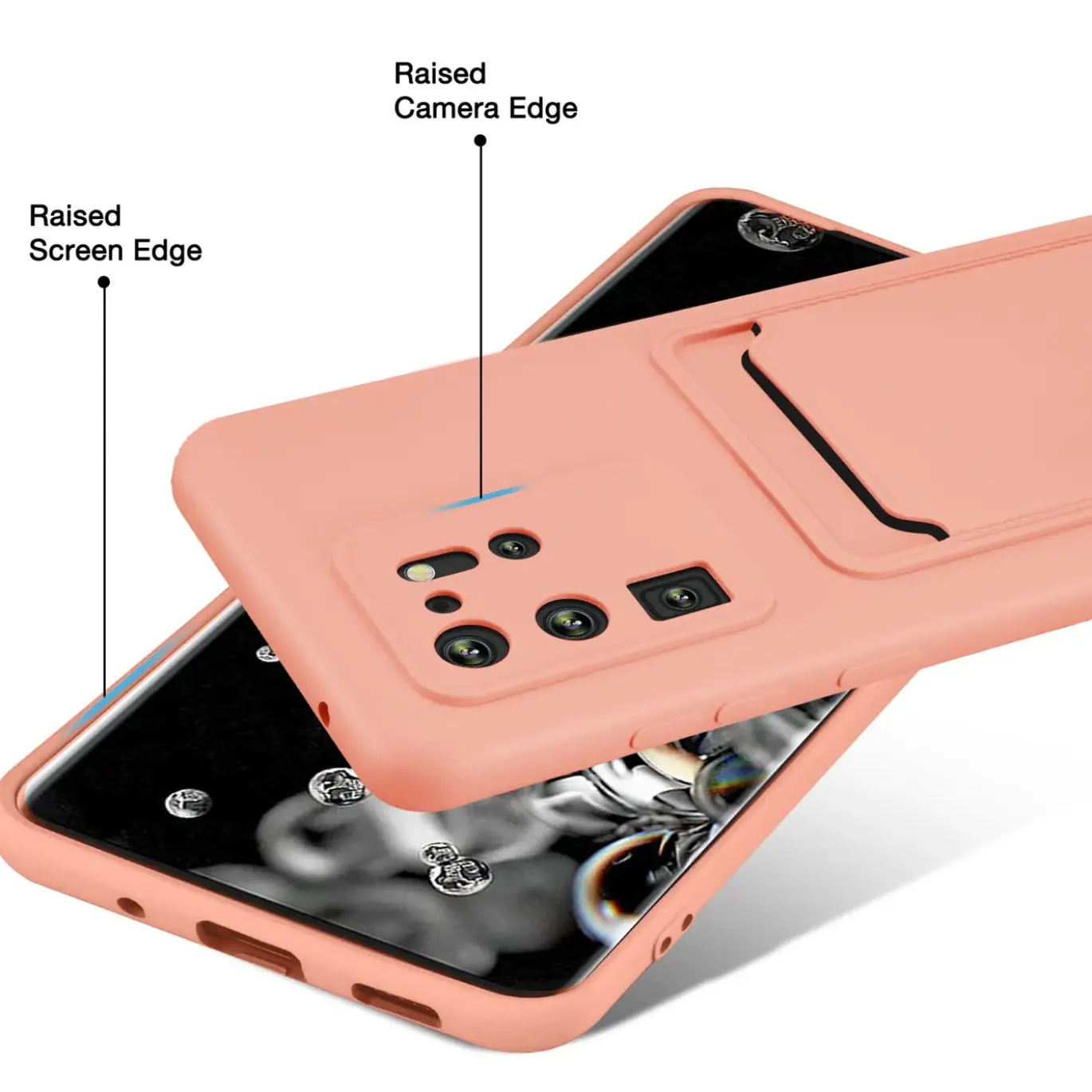 Samsung Galaxy S20 Ultra - Silikonhülle mit Kartenfach & Kameraschutz