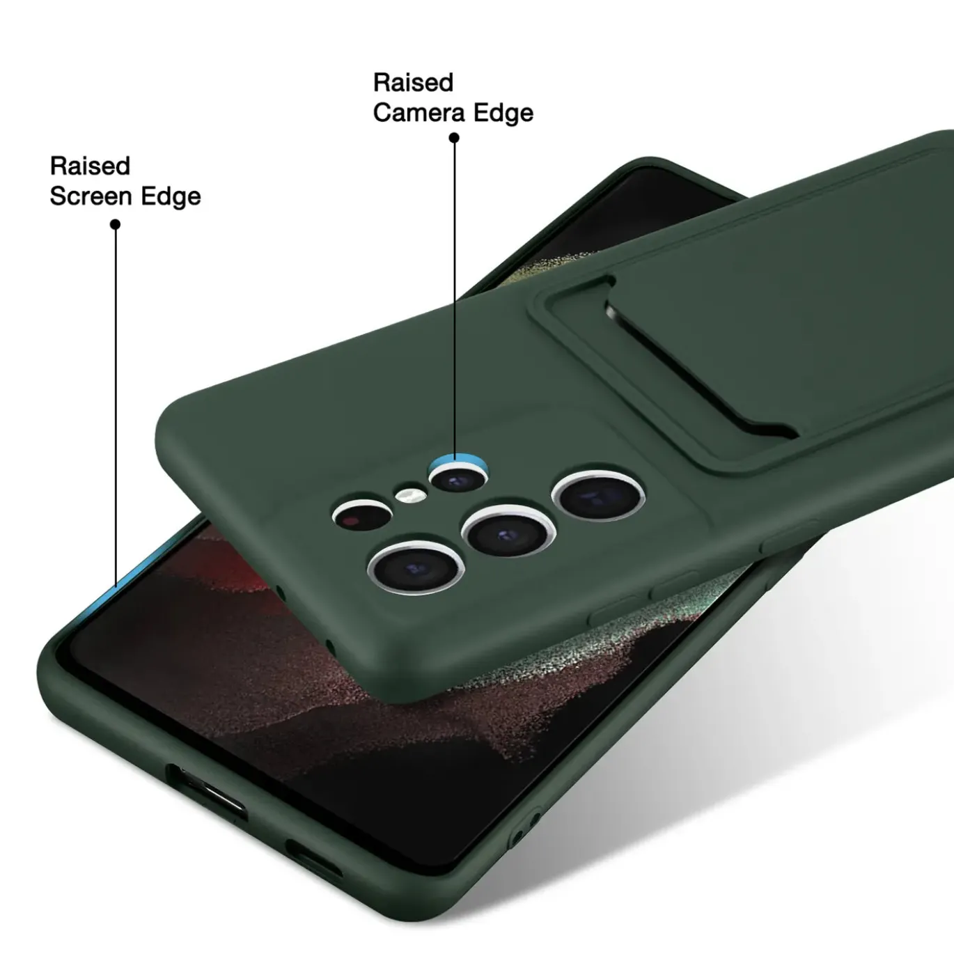 Samsung Galaxy S21 Ultra - Silikonhülle mit Kartenfach & Kameraschutz