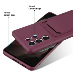 Samsung Galaxy S21 Ultra - Silikonhülle mit Kartenfach & Kameraschutz