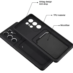 Samsung Galaxy S21 Ultra - Silikonhülle mit Kartenfach & Kameraschutz