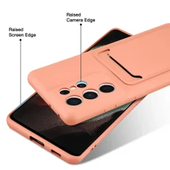 Samsung Galaxy S21 Ultra - Silikonhülle mit Kartenfach & Kameraschutz