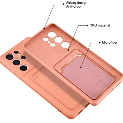 Samsung Galaxy S21 Ultra - Silikonhülle mit Kartenfach & Kameraschutz