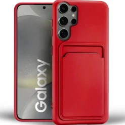 Samsung Galaxy S24 Ultra - Silikonhülle mit Kartenfach & Kameraschutz