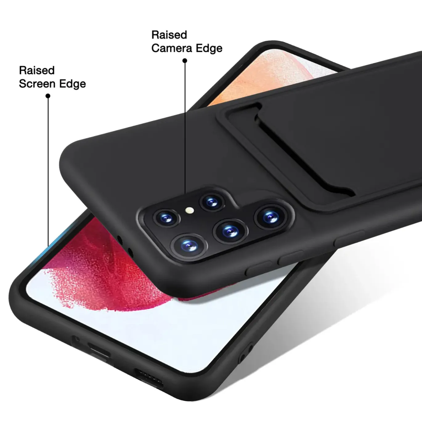 Samsung Galaxy S24 Ultra - Silikonhülle mit Kartenfach & Kameraschutz