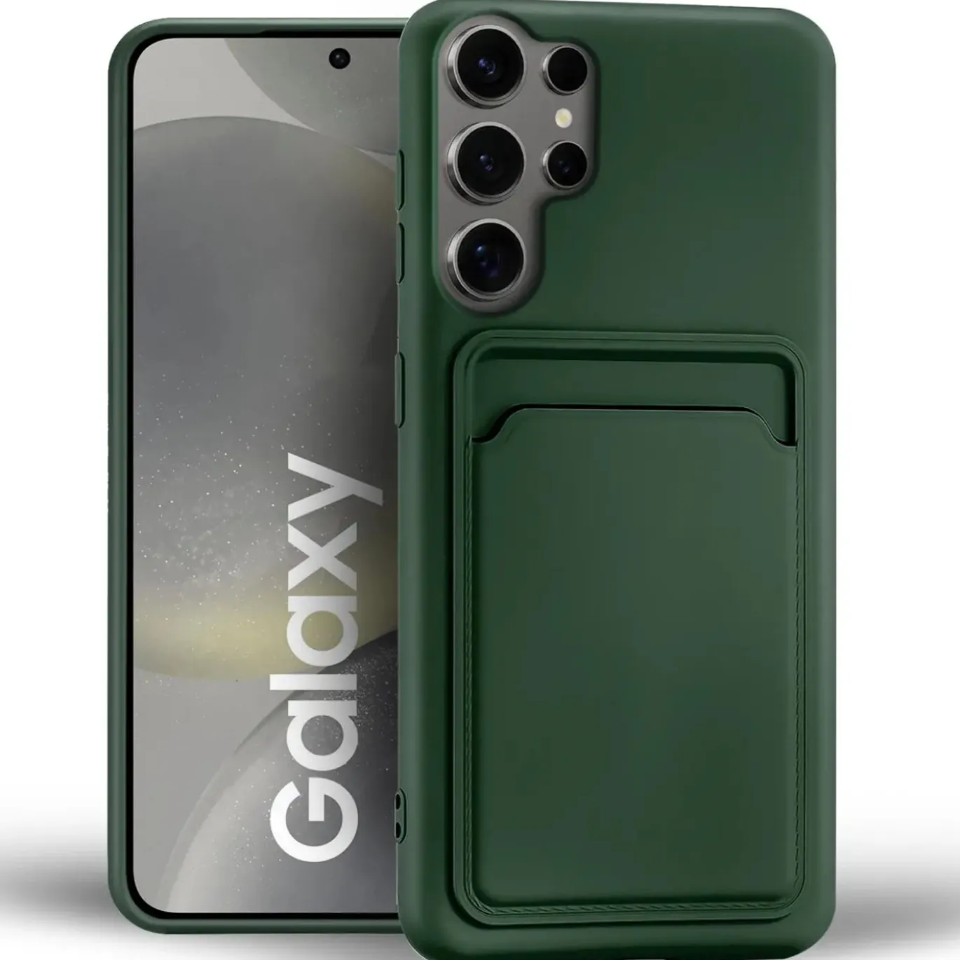 Samsung Galaxy S24 Ultra - Silikonhülle mit Kartenfach & Kameraschutz