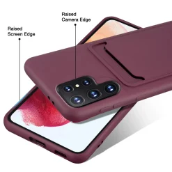 Samsung Galaxy S24 Ultra - Silikonhülle mit Kartenfach & Kameraschutz