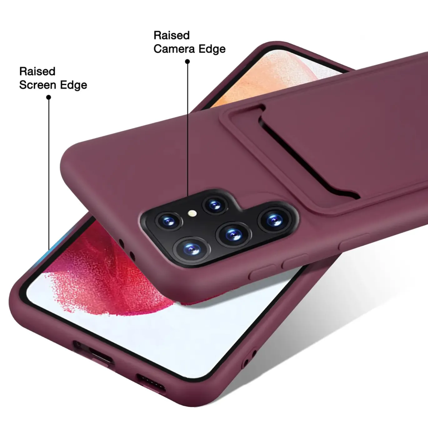 Samsung Galaxy S24 Ultra - Silikonhülle mit Kartenfach & Kameraschutz