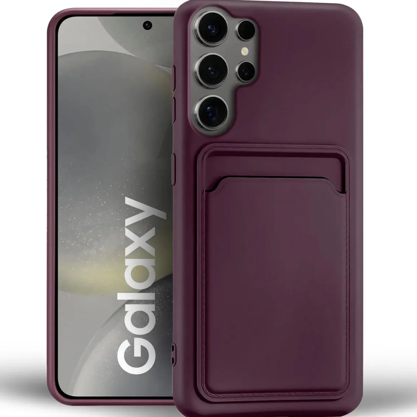 Samsung Galaxy S24 Ultra - Silikonhülle mit Kartenfach & Kameraschutz